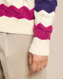 Hot Cardigan mit welligen Streifen Strickware