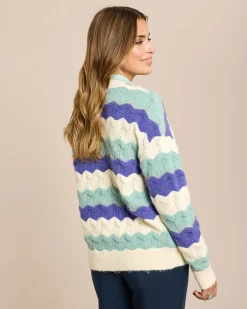 Hot Cardigan mit welligen Streifen Strickware
