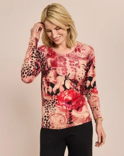 Classic Pullover Animal-Paisley-Rosen Strickware