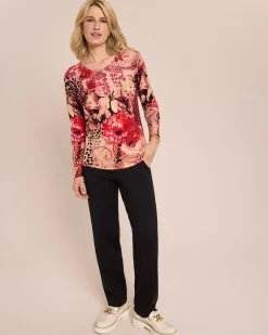 Classic Pullover Animal-Paisley-Rosen Strickware