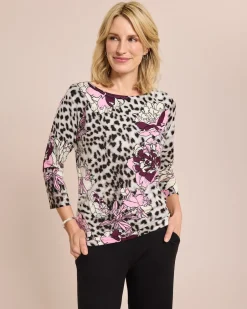 Online Classic Pullover Leopardenblüte Strickware