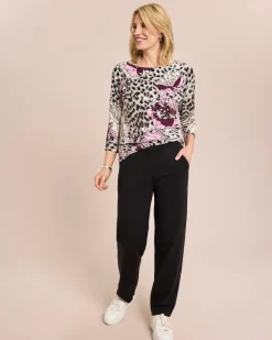 Online Classic Pullover Leopardenblüte Strickware