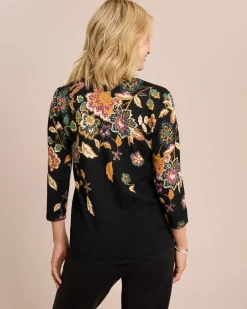 Hot Classic Pullover Paisley-Blüten-Optik Strickware