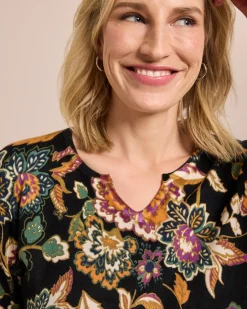 Hot Classic Pullover Paisley-Blüten-Optik Strickware