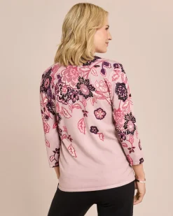 Hot Classic Pullover Paisley-Blüten-Optik Strickware