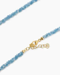 Clearance Collier mit Aquamarin Halsketten & Colliers