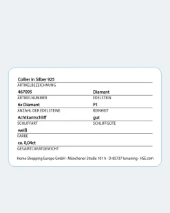 Online Collier mit Diamant-Anhänger 0,04 ct Halsketten & Colliers