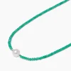 Discount Collier mit Edelsteinen & SWZ-Perle Halsketten & Colliers