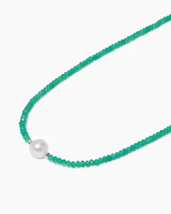 Discount Collier mit Edelsteinen & SWZ-Perle Halsketten & Colliers