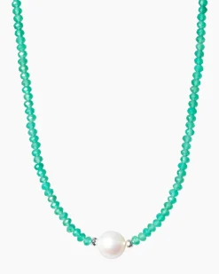 Discount Collier mit Edelsteinen & SWZ-Perle Halsketten & Colliers