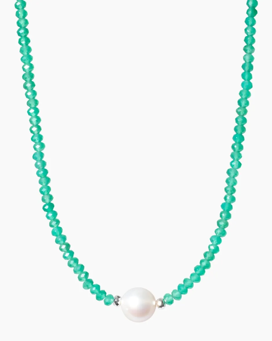 Discount Collier mit Edelsteinen & SWZ-Perle Halsketten & Colliers