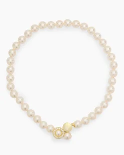 Online Collier mit MK-Perlen 10 mm & Zirkonia Halsketten & Colliers