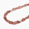 Hot Collier mit Strawberry Quarz und Pyrit Halsketten & Colliers