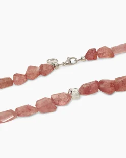 Hot Collier mit Strawberry Quarz und Pyrit Halsketten & Colliers