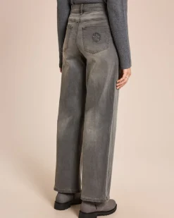 Best Color Denim weites Bein Hosen