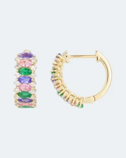 Online Creolen Edelstein Mix Ohrringe