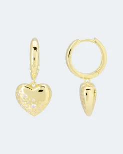 Hot Creolen mit Herz-Einhänger Ohrringe