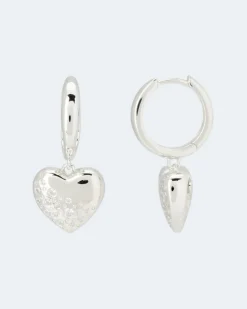 Hot Creolen mit Herz-Einhänger Ohrringe