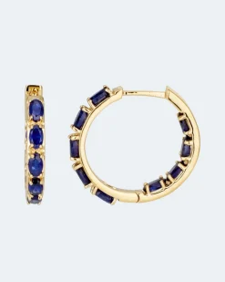 Clearance Creolen mit Saphir Ohrringe