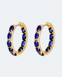 Clearance Creolen mit Saphir Ohrringe