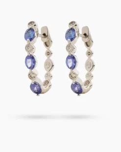 Sale Creolen mit Tansanit AAAA und Brillant Ohrringe