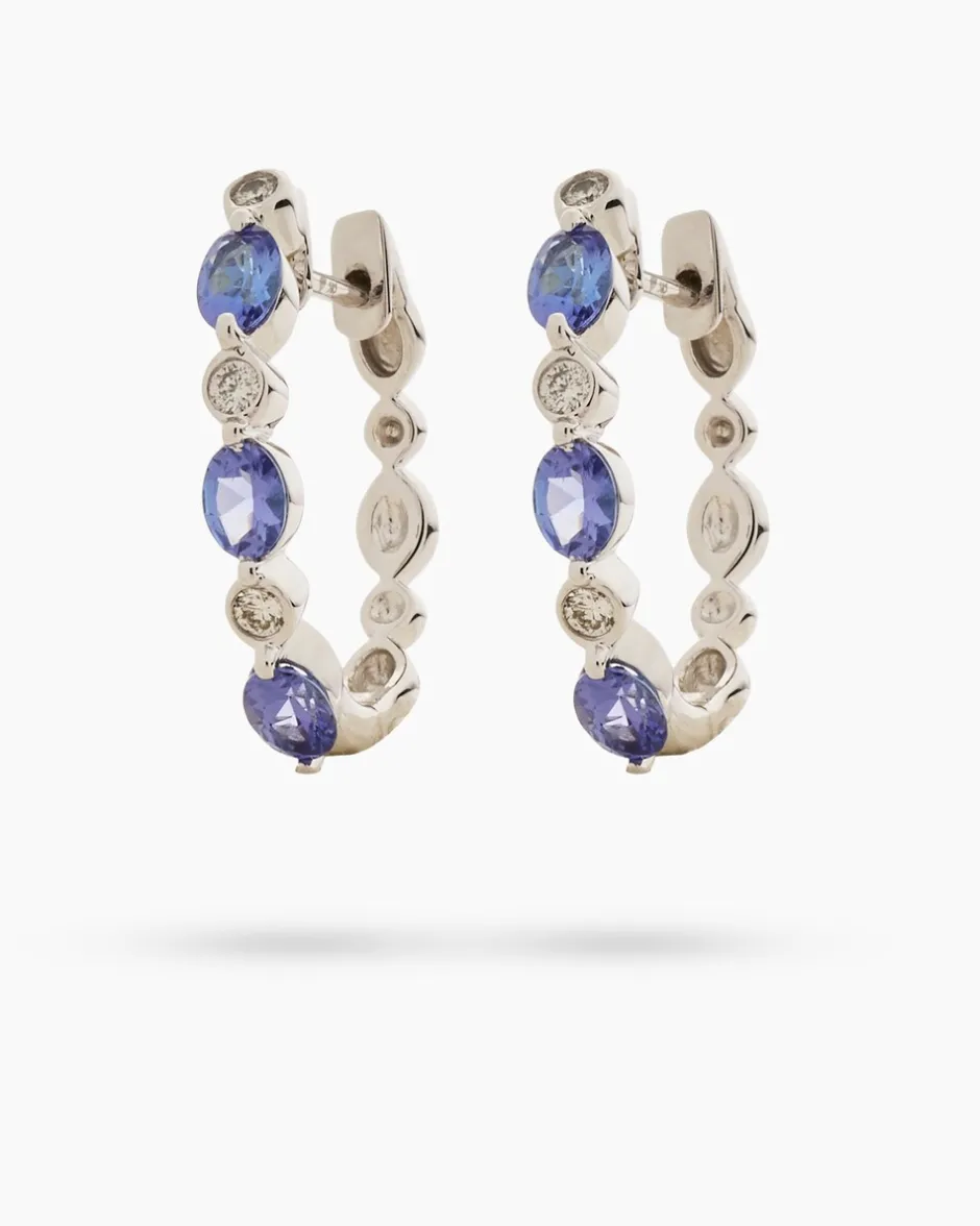 Sale Creolen mit Tansanit AAAA und Brillant Ohrringe