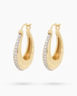 Outlet Creolen mit Zirkon Ohrringe