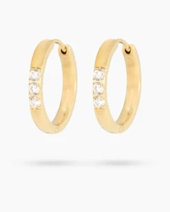 New Creolen mit Zirkonia Ohrringe