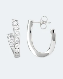 Hot Creolen mit Zirkonia Ohrringe