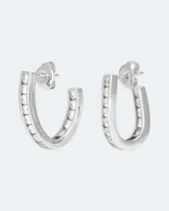 Hot Creolen mit Zirkonia Ohrringe