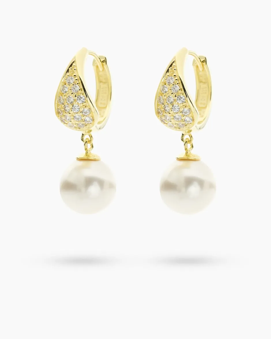 Sale Creolen MK-Perle 12mm Ohrringe