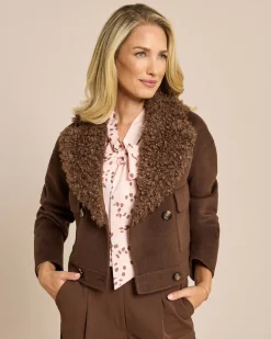 Clearance Doubleface Jacke Shearling Kragen Jacken & Mäntel