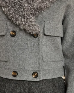 Clearance Doubleface Jacke Shearling Kragen Jacken & Mäntel