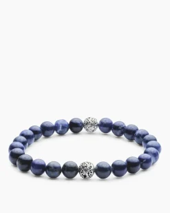 Clearance Edelstein-Armband mit Silber-Beads Armbänder