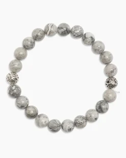 Clearance Edelstein-Armband mit Silber-Beads Armbänder