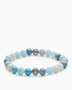 Clearance Edelstein-Armband mit Silber-Beads Armbänder