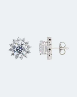 Outlet 2er Set Ohrstecker mit Zirkonia und SWZ-Perlen Ohrringe