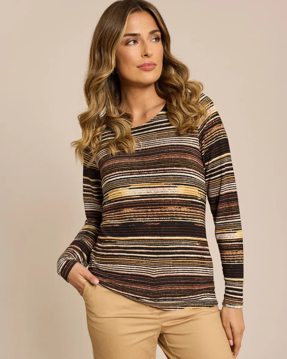 Discount Feinstrick Shirt bunt gestreift Shirts & Tops