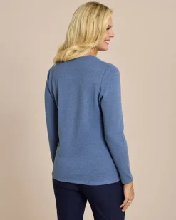 Sale Feinstrick Shirt mit Druck & Strass Shirts & Tops