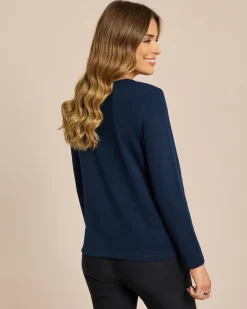 Best Feinstrick-Shirt mit dekorativem Rundhalsausschnitt Shirts & Tops