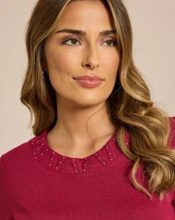 Best Feinstrick-Shirt mit dekorativem Rundhalsausschnitt Shirts & Tops