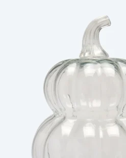 Sale Glaskürbisse mit LED-Kerze Dekoration