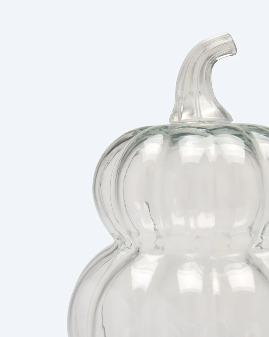 Sale Glaskürbisse mit LED-Kerze Dekoration