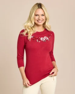 Hot Glow Pullover Blumenranke Strickware