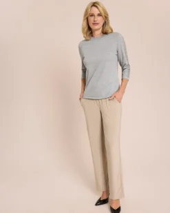 Discount Glow Pullover Florale Spitzenärmel Strickware