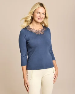 Discount Glow Pullover Mesh-Ausschnitt Strickware