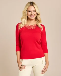 Discount Glow Pullover Mesh-Ausschnitt Strickware
