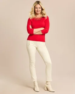 Discount Glow Pullover Mesh-Ausschnitt Strickware