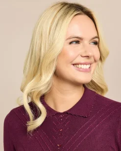 Best Glow Pullover Polokragen mit Perlen Strickware