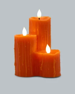 Hot Halloween LED-Kaminkerze mit 3 Flammen Dekoration